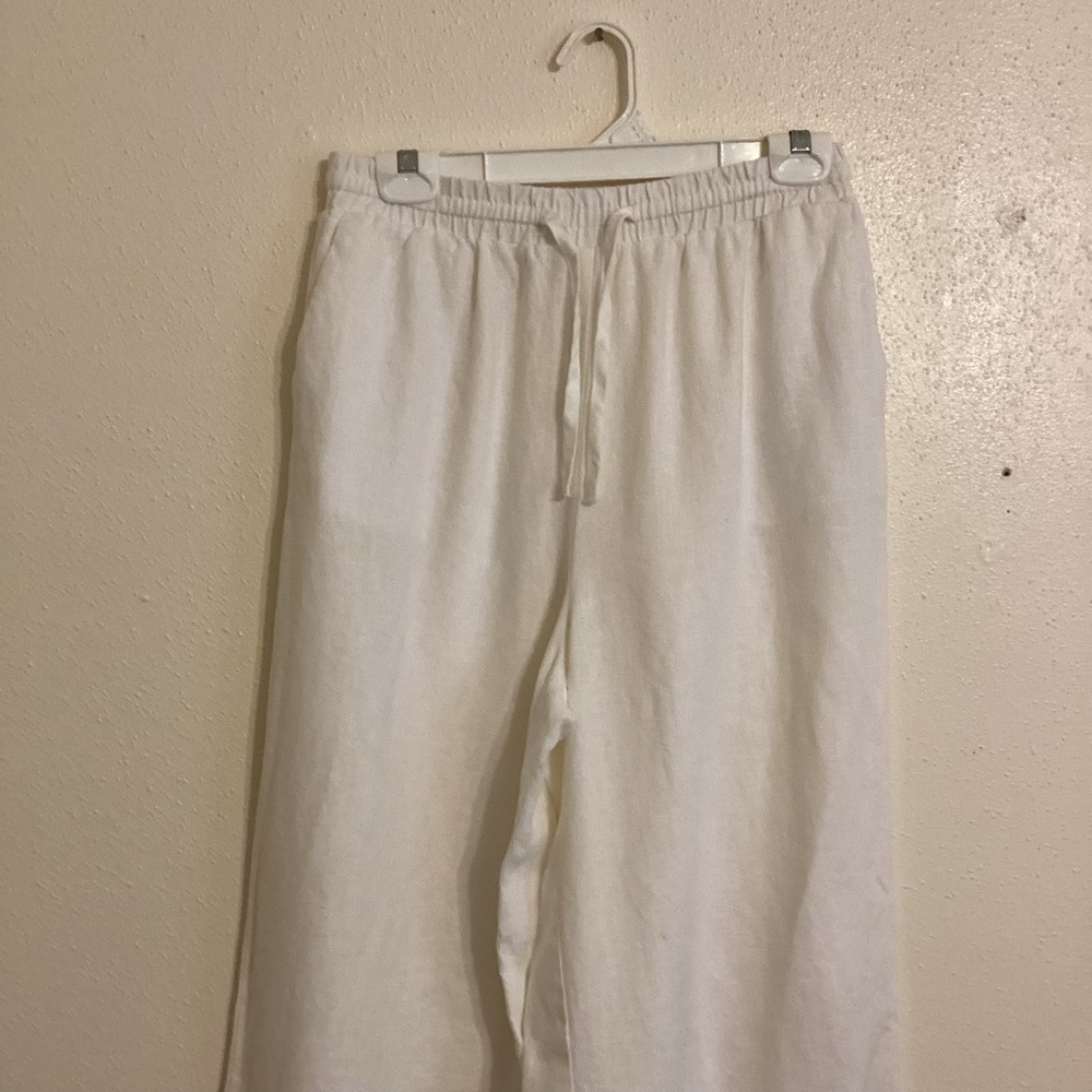 Women’s NA- KD White Line Trousers Wide Leg Size 38